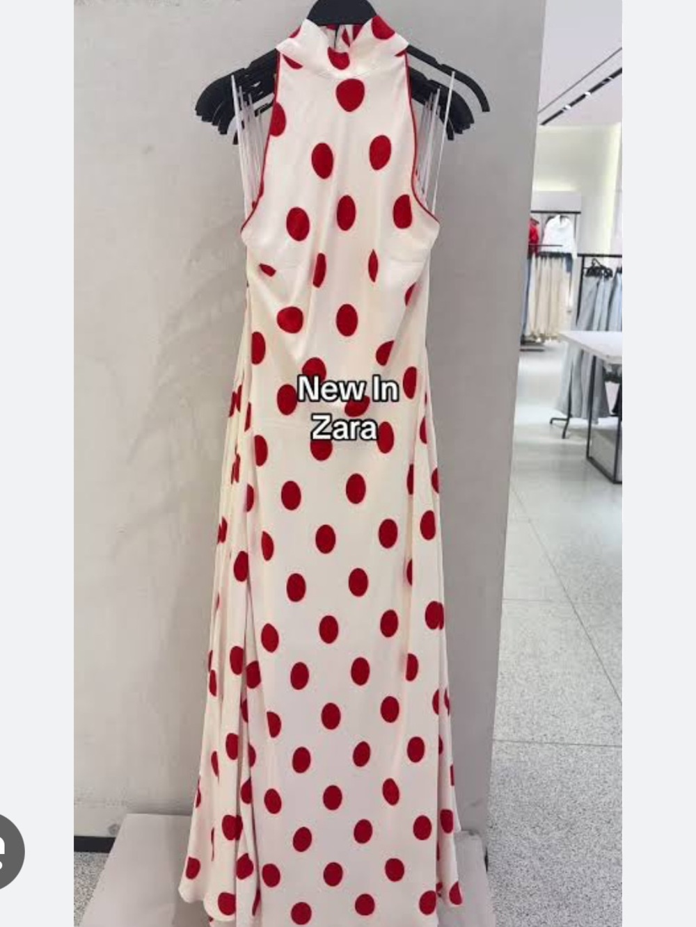 ZARA POLKA DOT HALTER MIDI DRESS - Picture 14 of 16